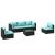 Set mobilier de grădină cu perne, 6 piese, negru, poliratan GartenMobel Dekor