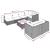 Set mobilier de grădină cu perne, 8 piese, negru, poliratan GartenMobel Dekor