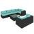 Set mobilier de grădină cu perne, 8 piese, negru, poliratan GartenMobel Dekor