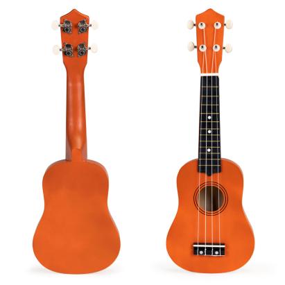 Ukulele din lemn pentru copii, 4 corzi din nailon, maro, 52,5 cm