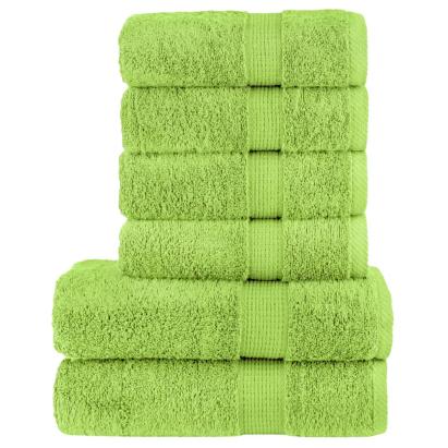 Set de prosoape premium SOLUND, 6 piese, verde măr, 600 g/m² GartenMobel Dekor