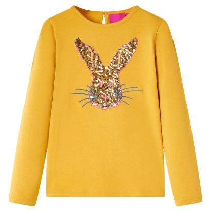 Tricou pentru copii cu mâneci lungi, ocru, 92 GartenMobel Dekor