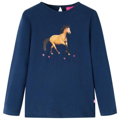 Tricou pentru copii cu mâneci lungi, bleumarin, 92 GartenMobel Dekor