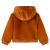Jachetă cu glugă pentru copii, blană artificială, coniac, 104 GartenMobel Dekor