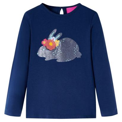 Tricou pentru copii cu mâneci lungi, bleumarin 128 GartenMobel Dekor