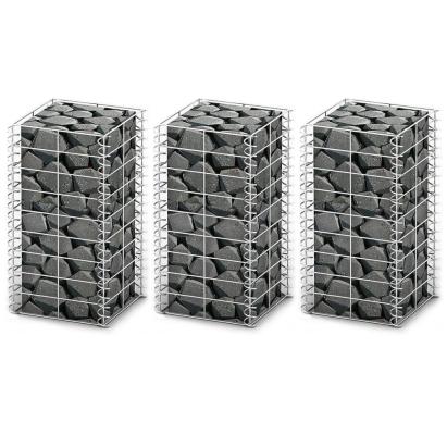 Set gabioane, 3 buc., sârmă galvanizată, 25 x 25 x 50 cm  GartenMobel Dekor
