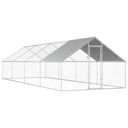 Coteț de păsări pentru exterior, 2,75x8x1,92m, oțel galvanizat   GartenMobel Dekor