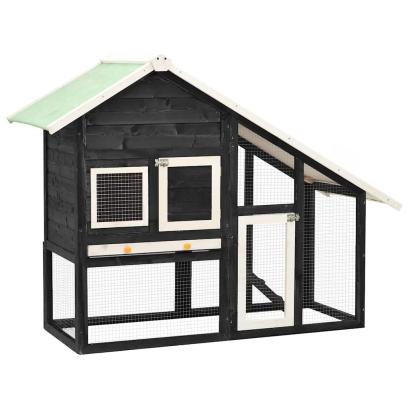 Cușcă iepuri, gri/alb,140 x 63 x 120 cm, lemn masiv de brad GartenMobel Dekor