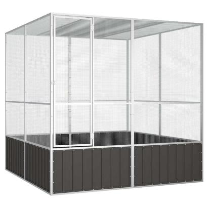 Colivie păsări antracit 213,5x217,5x211,5 cm oțel galvanizat GartenMobel Dekor