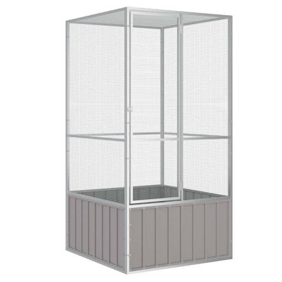 Colivie pentru păsări gri 111x107x211,5 cm oțel galvanizat GartenMobel Dekor