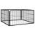 Padoc pentru câini cu 4 panouri, negru, 100x50 cm, oțel GartenMobel Dekor
