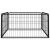 Padoc pentru câini cu 4 panouri, negru, 100x50 cm, oțel GartenMobel Dekor