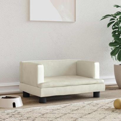 Pat de câini, crem, 60x40x30 cm, catifea GartenMobel Dekor