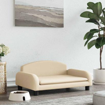 Pat de câini, crem, 70x45x30 cm, material textil GartenMobel Dekor