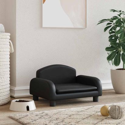 Pat de câini, negru, 50x40x30 cm, piele ecologică GartenMobel Dekor