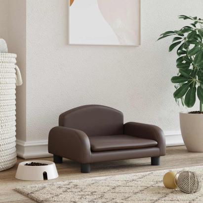 Pat de câini, maro, 50x40x30 cm, piele ecologică GartenMobel Dekor