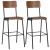 Scaune de bar, 2 buc. maro, placaj solid, oțel GartenMobel Dekor