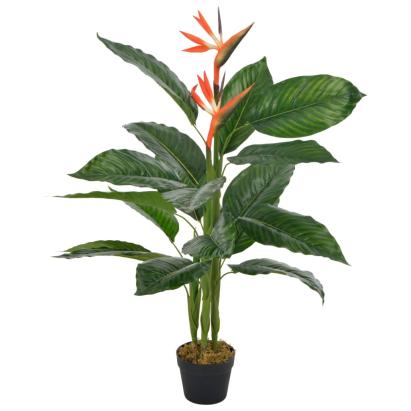 Plantă artificială Strelitzia cu ghiveci, roșu, 100 cm GartenMobel Dekor