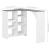 Masă de bar cu raft mobil, alb, 138x39x110 cm GartenMobel Dekor