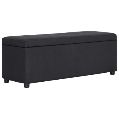 Bancă cu compartiment de depozitare, negru, 116 cm, poliester GartenMobel Dekor