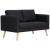 Canapea cu 2 locuri, negru, material textil GartenMobel Dekor