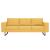 Canapea cu 3 locuri, galben, material textil GartenMobel Dekor