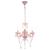 Candelabru cu mărgele, roz, rotund, 3 becuri E14 GartenMobel Dekor