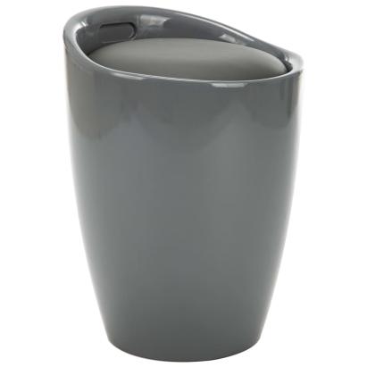 Scaun cu depozitare, gri, piele ecologică GartenMobel Dekor