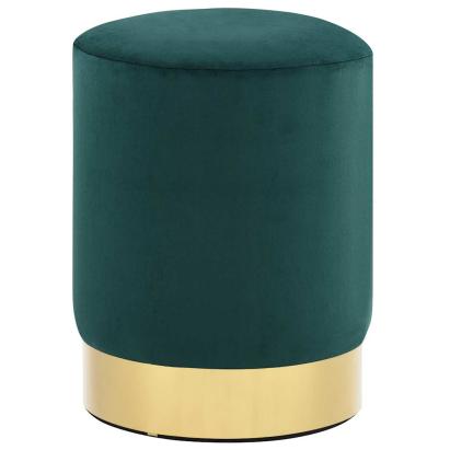 Taburet, verde închis și auriu, catifea 28 x 36 cm GartenMobel Dekor