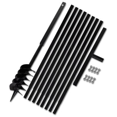 Burghiu de sol cu mâner 120 mm cu tub prelungitor 9 m, oțel GartenMobel Dekor