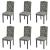 Scaune de sufragerie, 6 buc., gri închis, material textil GartenMobel Dekor