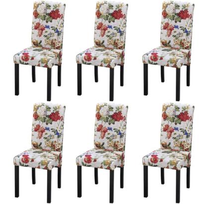 Scaune de bucătărie, 6 buc., multicolor, material textil GartenMobel Dekor