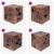 Taburete, 4 buc., maro, 40x40x45 cm, lemn de tec masiv GartenMobel Dekor