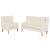 Set canapea, 2 piese, textil, Alb crem GartenMobel Dekor