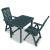 Set mobilier bistro, 3 piese, verde, plastic GartenMobel Dekor