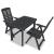 Set mobilier bistro, 3 piese, antracit, plastic GartenMobel Dekor