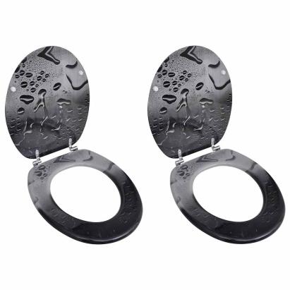 Capace WC, 2 buc., MDF, model picături de apă GartenMobel Dekor