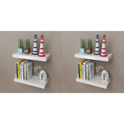 Rafturi de perete, 4 buc., alb, 40 cm GartenMobel Dekor