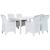 Set mobilier de exterior, 7 piese, alb, plastic, aspect ratan GartenMobel Dekor