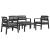 Set mobilier de exterior, 4 piese, antracit, plastic GartenMobel Dekor