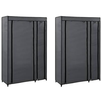 Dulapuri pliabile de haine 2 buc. gri 110x45x175 cm țesătură GartenMobel Dekor