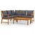 Set mobilier de grădină cu perne, 4 piese, lemn masiv de acacia GartenMobel Dekor