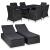 Set mobilier de exterior, 9 piese, negru, poliratan GartenMobel Dekor