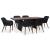 Set mobilier de exterior cu perne, 7 piese, negru, poliratan GartenMobel Dekor