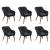 Set mobilier de exterior cu perne, 7 piese, negru, poliratan GartenMobel Dekor