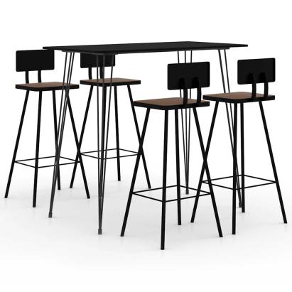 Set mobilier de bar, 5 piese, negru GartenMobel Dekor