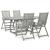 Set mobilier de grădină cu 5 piese (150-200) x 100 cm, lemn masiv de acacia, gri GartenMobel Dekor