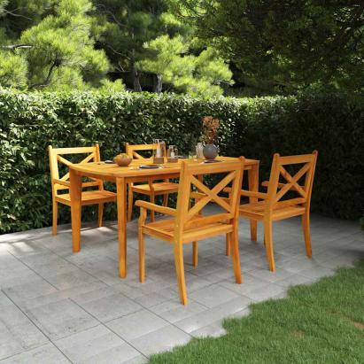 Set mobilier de grădină, 5 piese, lemn masiv de acacia GartenMobel Dekor