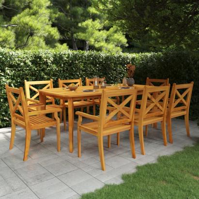 Set mobilier de grădină, 9 piese, lemn masiv de acacia GartenMobel Dekor