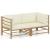 Set mobilier de grădină cu perne alb crem, 2 piese, bambus GartenMobel Dekor